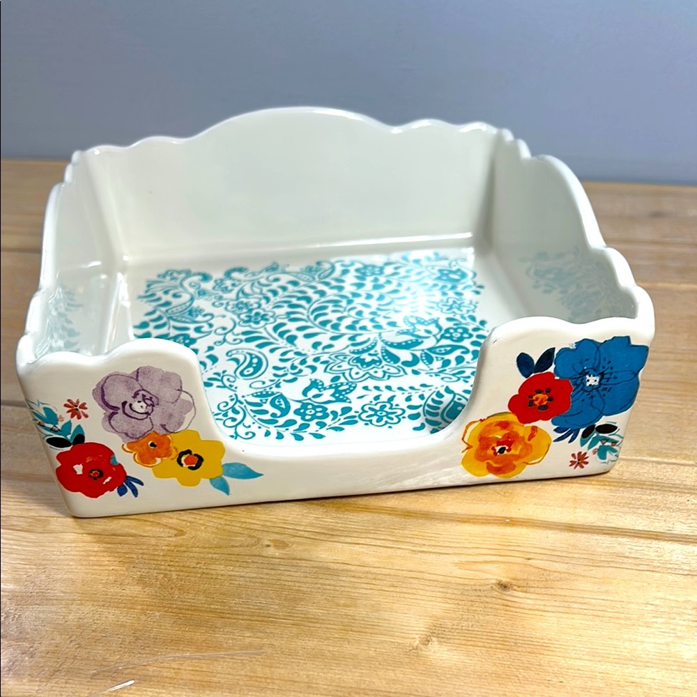 Floral Ceramic Napkin Holder The Pioneer Woman Flea Market Floral